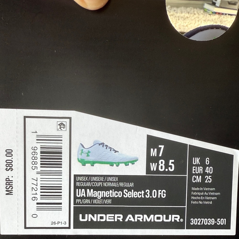 Under Armour Magnetico Select 3.0 FG Cleats - Light Blue and Green